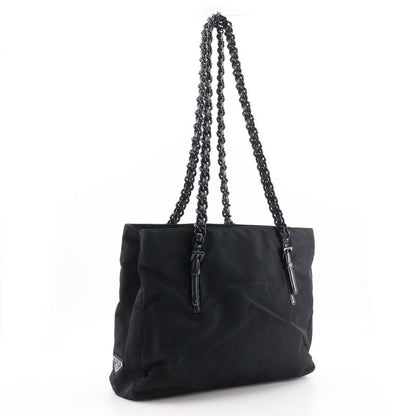Prada Plastic Chain Nylon Black Women's Tote Bag
