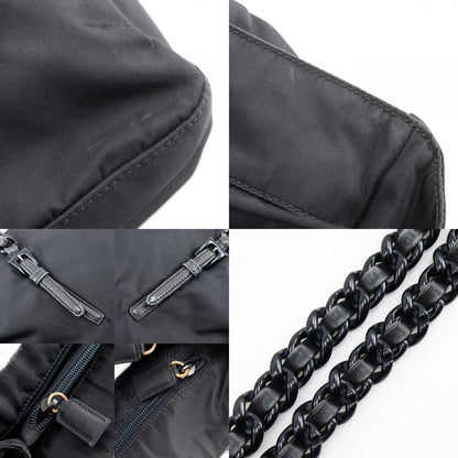 Prada Plastic Chain Nylon Black Women's Tote Bag