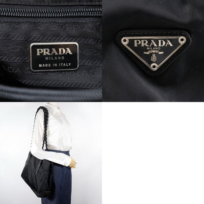 Prada Plastic Chain Nylon Black Women's Tote Bag