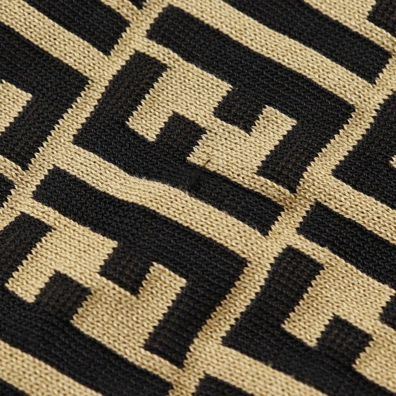 Fendi Zucca Knit Cotton Brown Women's Polo Shirt