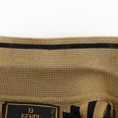 Fendi Zucca Knit Cotton Brown Women's Polo Shirt