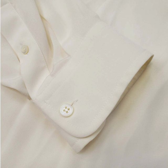 19aw Balenciaga Lipstick Logo Print Shirt Silk Chiffon Blouse Oversize 32 Ivory