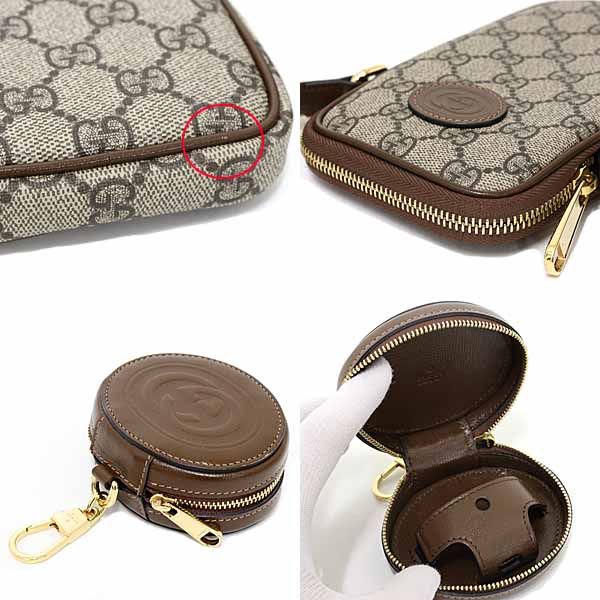 Gucci Interlocking G Mini Shoulder Bag GG Supreme Canvas Leather Beige