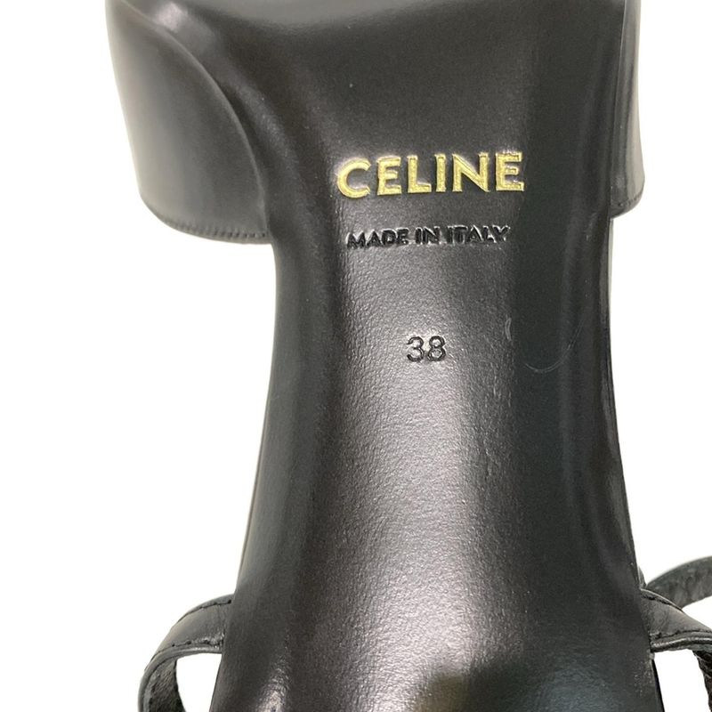 Celine Sandals 38 Women's - Black Leather