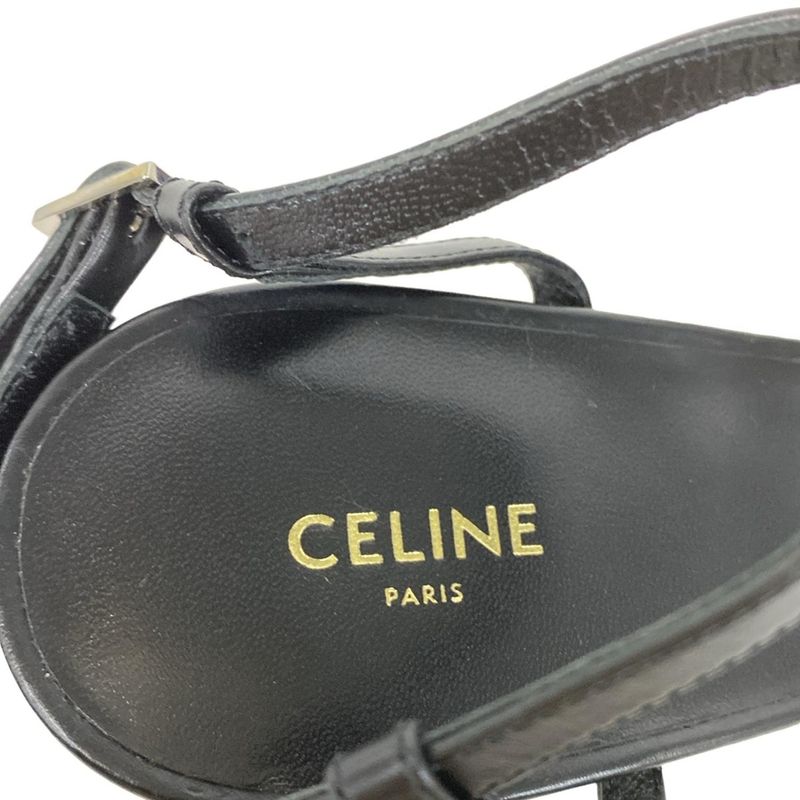 Celine Sandals 38 Women's - Black Leather