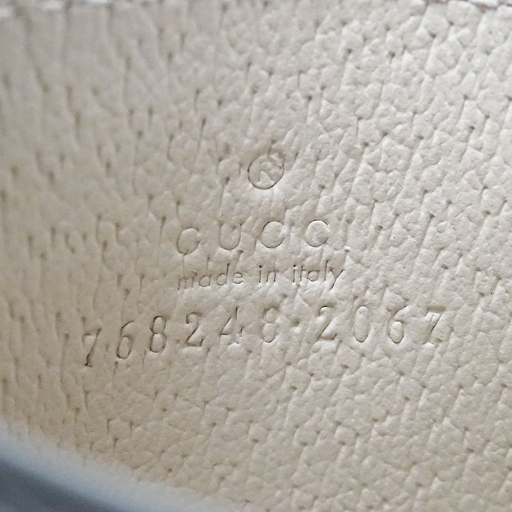 Gucci Card Case Women'S Men'S Brand Gg Supreme Leather Beige Brown White 768248