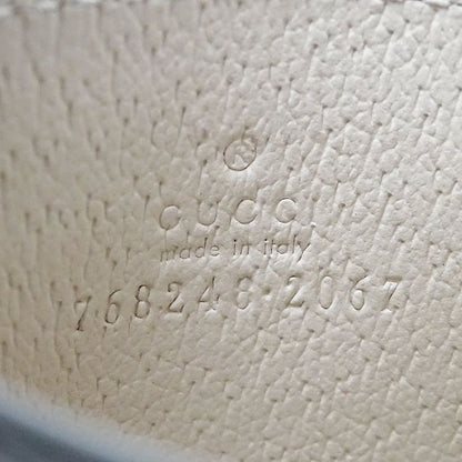 Gucci Card Case Women'S Men'S Brand Gg Supreme Leather Beige Brown White 768248