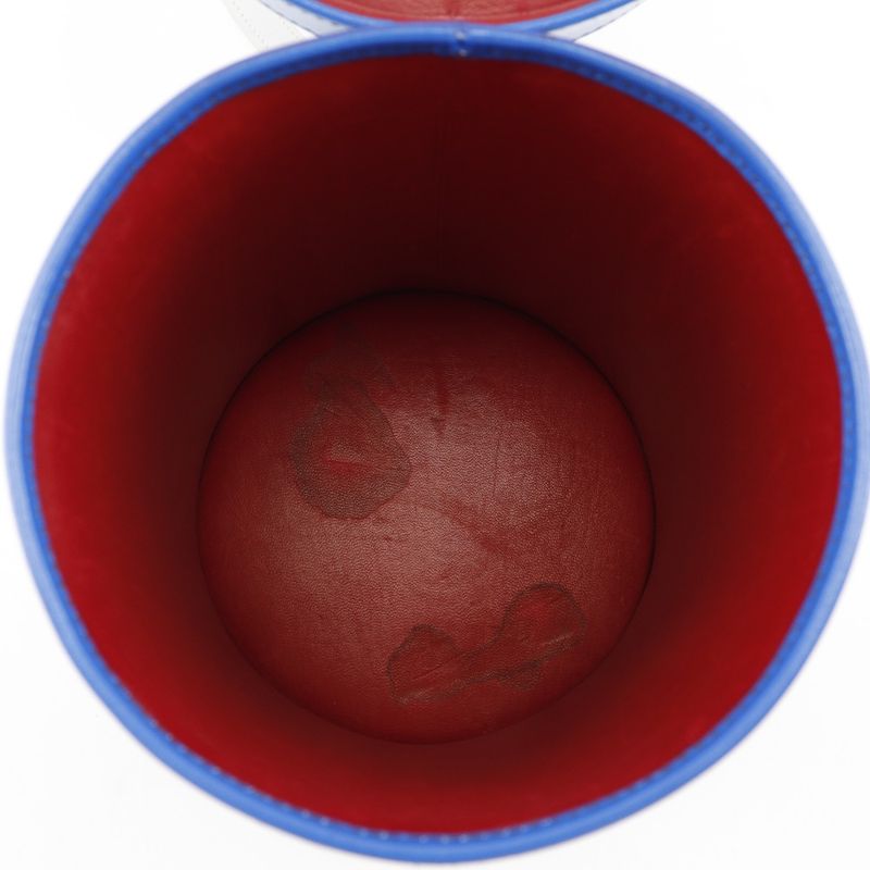 Hermes Tambour Vaugrene X Box Calf White Blue Red S Women's Shoulder Bag