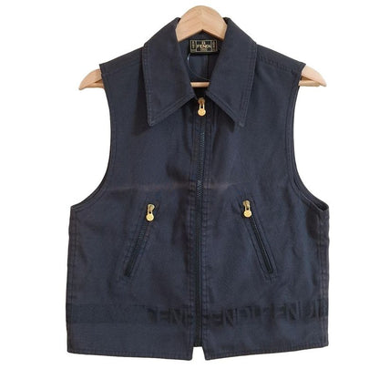 Fendi Jeans Vest Size 40(i) M Women's - Black Zip Up