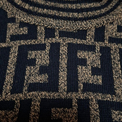 Fendi Long Sleeve Sweater Size 44 (J) Women's - Black X Beige Turtleneck Zucca