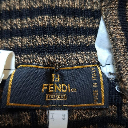 Fendi Long Sleeve Sweater Size 44 (J) Women's - Black X Beige Turtleneck Zucca