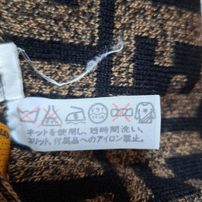 Fendi Long Sleeve Sweater Size 44 (J) Women's - Black X Beige Turtleneck Zucca