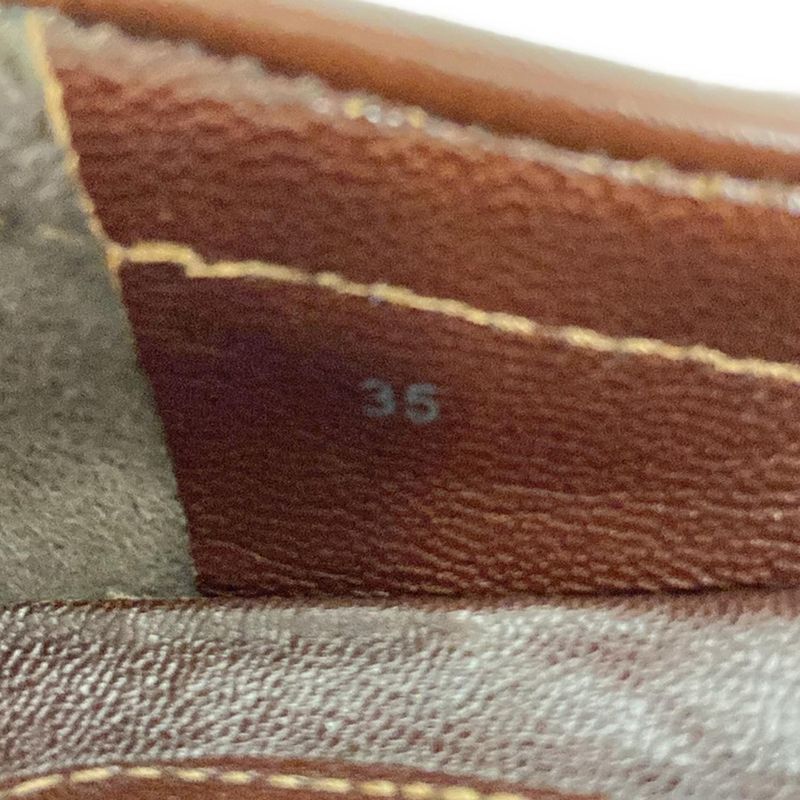 Celine Flat Shoes 35 Women's - Brown X Navy X White Horse Carriage Leather