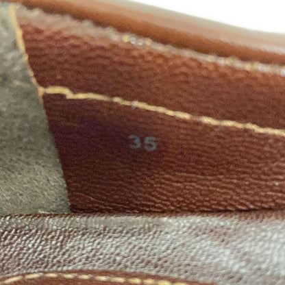 Celine Flat Shoes 35 Women's - Brown X Navy X White Horse Carriage Leather