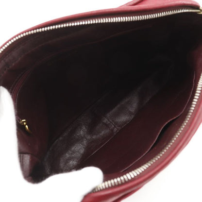 Chanel Matelasse Coco Mark Fringe Vintage Lambskin Red Women's Shoulder Bag
