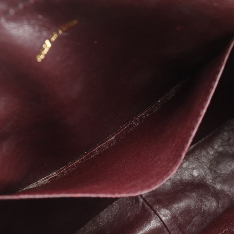 Chanel Matelasse Coco Mark Fringe Vintage Lambskin Red Women's Shoulder Bag