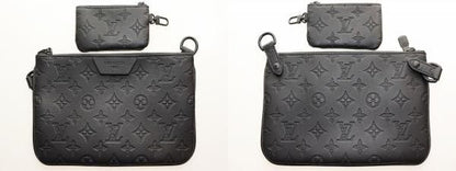 Louis Vuitton Trio Messenger M46602 Monogram Shadow Shoulder Bag Noir Black