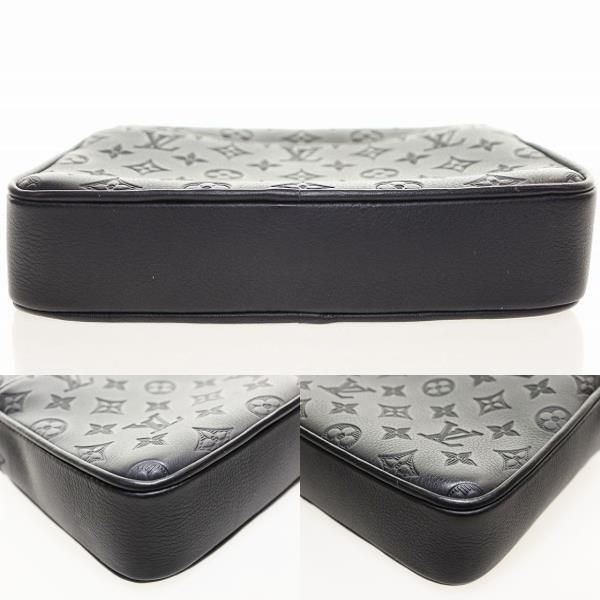 Louis Vuitton Trio Messenger M46602 Monogram Shadow Shoulder Bag Noir Black