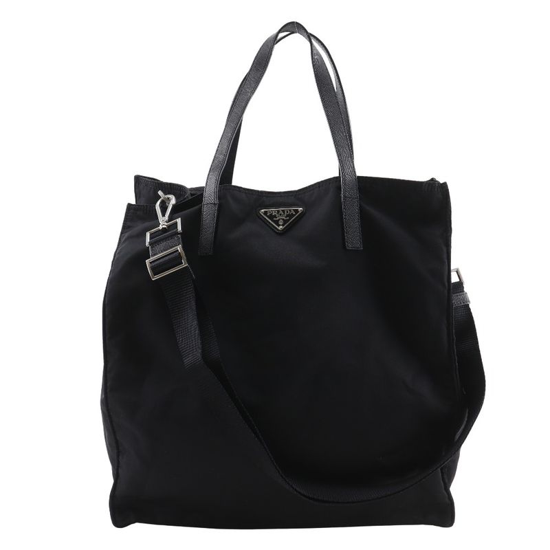 Prada 2way Shoulder Nylon Black Ladies Tote Bag