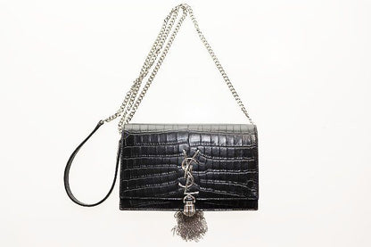 Yves Saint Laurent Kate Leather Chain Wallet Tassel Small