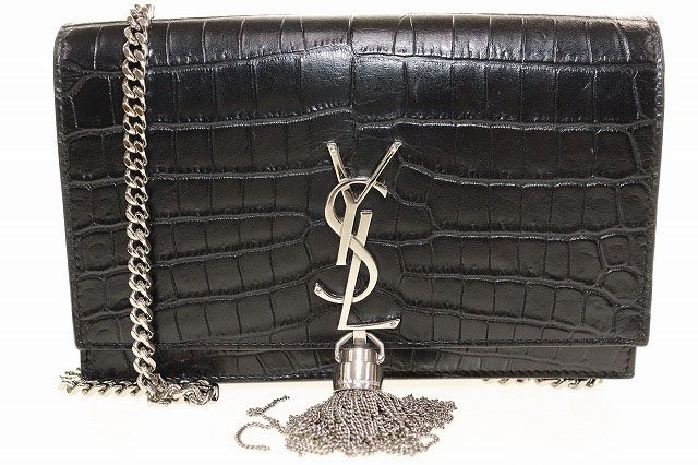 Yves Saint Laurent Kate Leather Chain Wallet Tassel Small