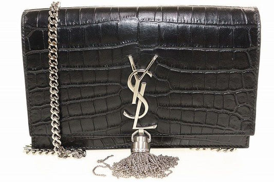 Yves Saint Laurent Kate Leather Chain Wallet Tassel Small