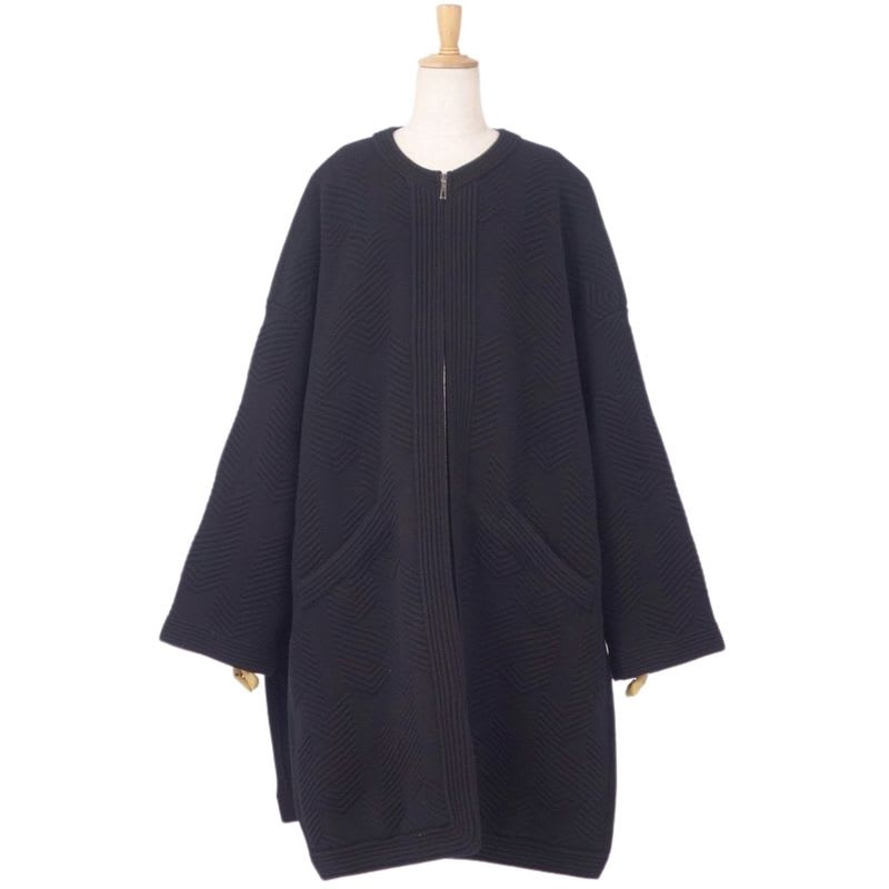 Hermes Coat 23 AW Long Wool Knit