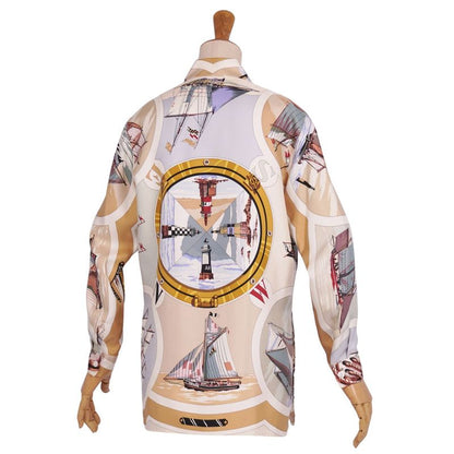 Hermes Margiela Period Shirt Blouse Long Sleeve Silk BE