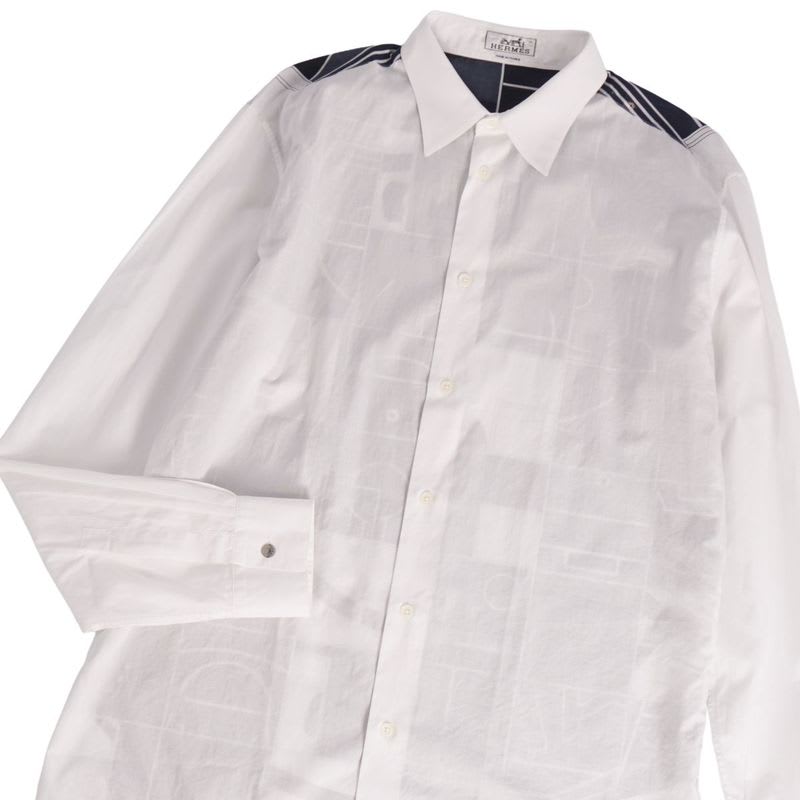 Hermes Shirt Long Sleeve Cotton Top Men's