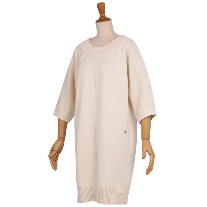 Hermes Dress 18 SS Knit 3/4 Sleeve Cashmere