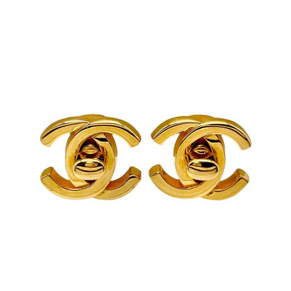 Chanel Coco Mark Turnlock Earring Unisex Vintage
