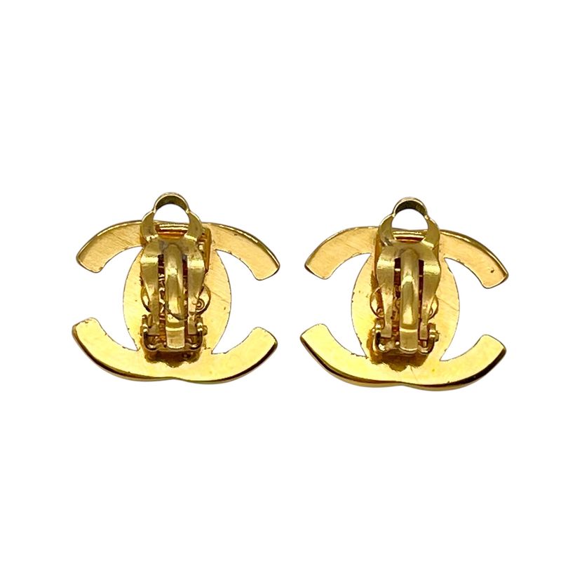 Chanel Coco Mark Turnlock Earring Unisex Vintage