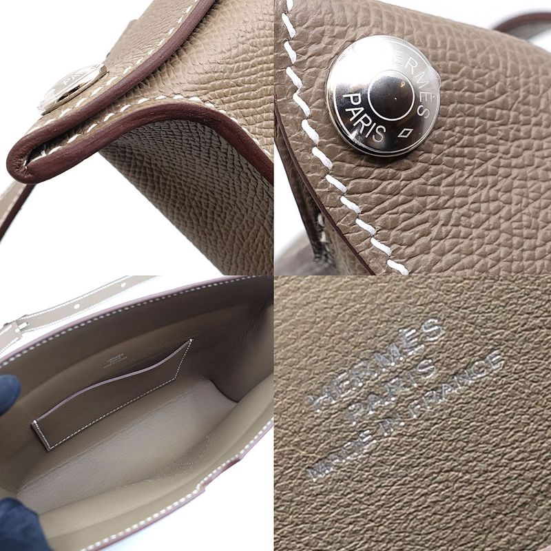 Hermes Crossbody Bag Vidopoche K Engraved 2025 Vo-epson Etoupe Svhardwar
