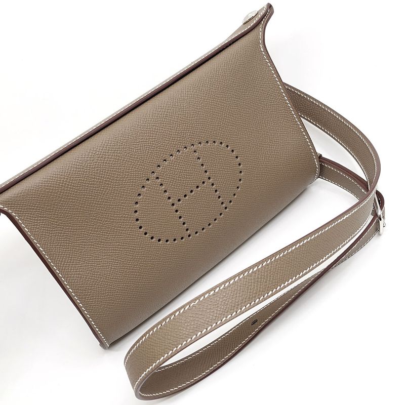Hermes Crossbody Bag Vidopoche K Engraved 2025 Vo-epson Etoupe Svhardwar
