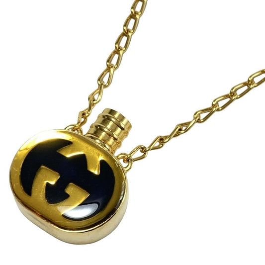 Gucci Necklace Interlocking G Gold X Black Perfume Bottle