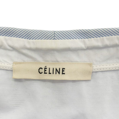 Celine Collarless Striped Shirt 2 0bb5 7161 Blue 36
