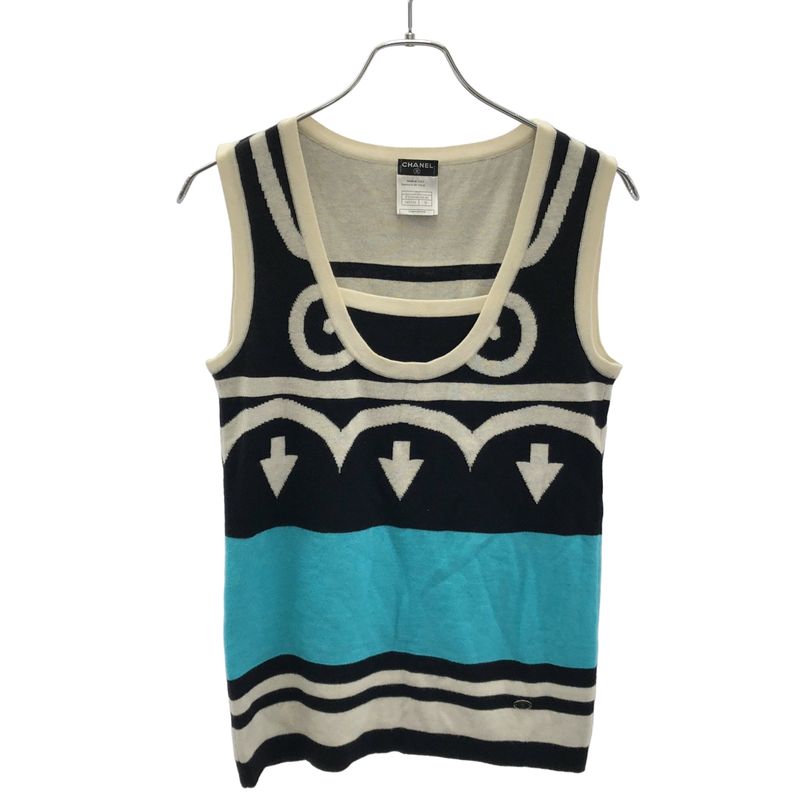 Chanel 2007aw Cashmere Knit Vest P31884k00640 Mixed Color 38