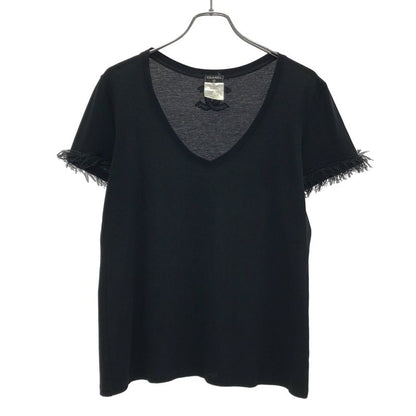 Chanel Cocomark Bijou V-Neck T-Shirt P41419k03045 Black 42