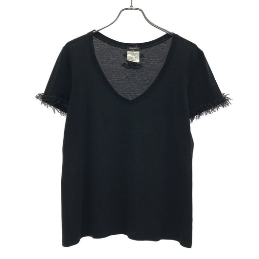 Chanel Cocomark Bijou V-Neck T-Shirt P41419k03045 Black 42