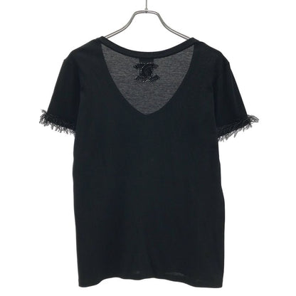 Chanel Cocomark Bijou V-Neck T-Shirt P41419k03045 Black 42