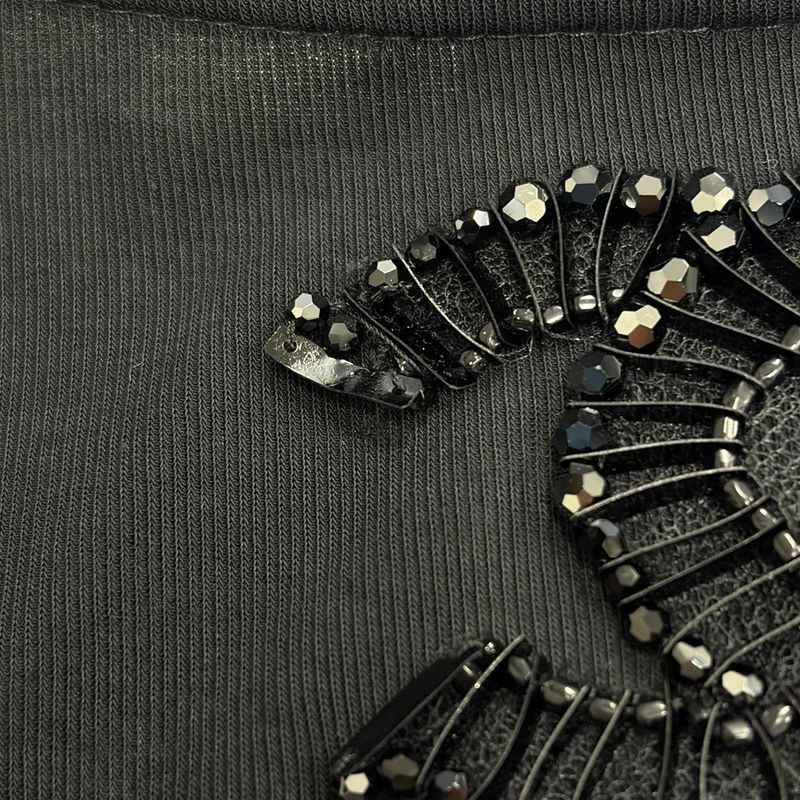 Chanel Cocomark Bijou V-Neck T-Shirt P41419k03045 Black 42