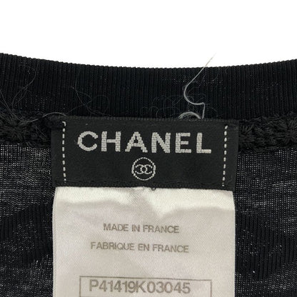 Chanel Cocomark Bijou V-Neck T-Shirt P41419k03045 Black 42