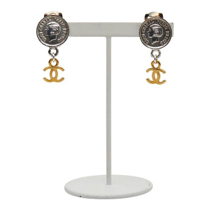 Chanel Vintage Coco Mark Silver Gold Metal Plated Ladies Chanel