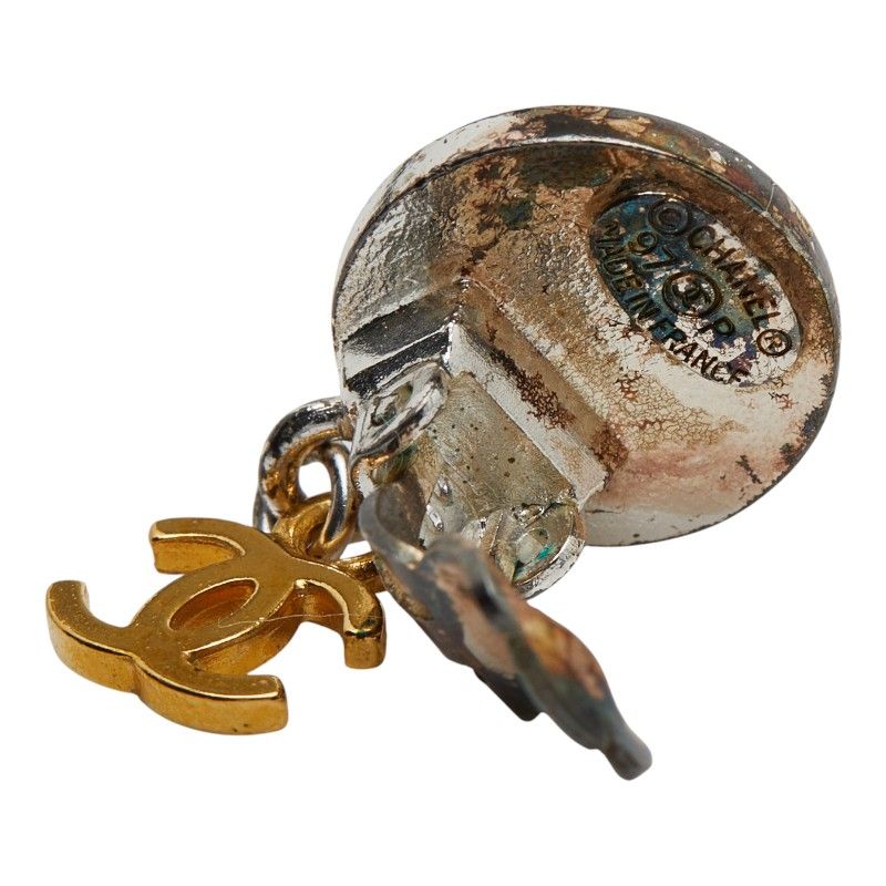 Chanel Vintage Coco Mark Silver Gold Metal Plated Ladies Chanel