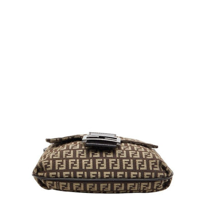 Fendi Zucchino Brown Canvas Leather Women's Fendi