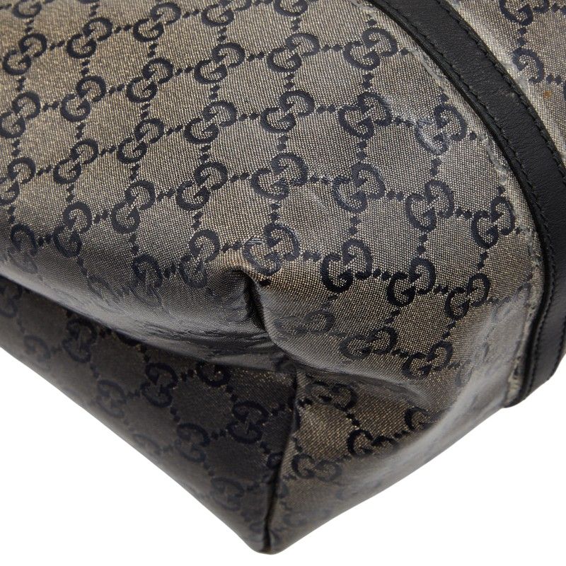 Gucci GG Crystal 197954 Gray Black PVC Leather Women's Gucci