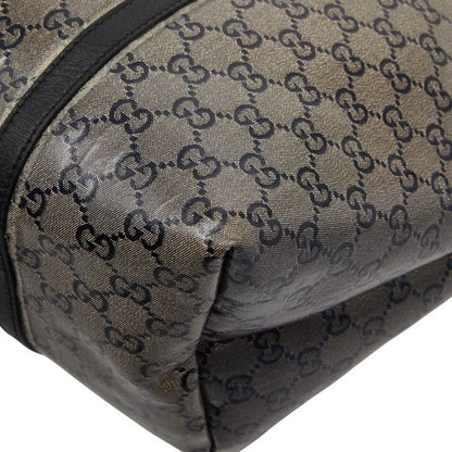 Gucci GG Crystal 197954 Gray Black PVC Leather Women's Gucci