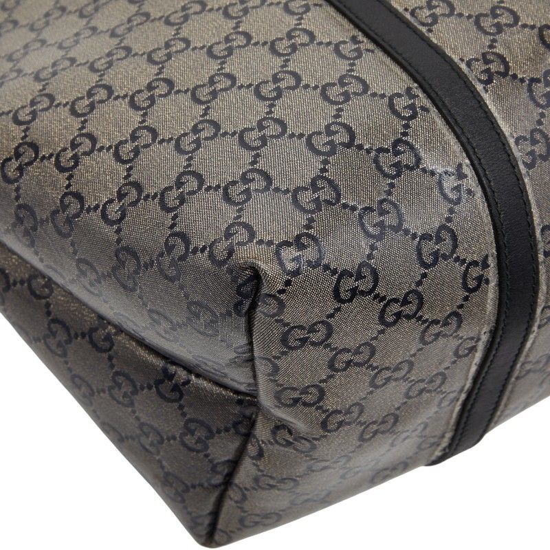 Gucci GG Crystal 197954 Gray Black PVC Leather Women's Gucci