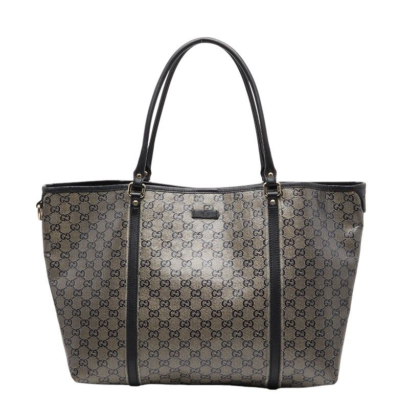 Gucci GG Crystal 197954 Gray Black PVC Leather Women's Gucci