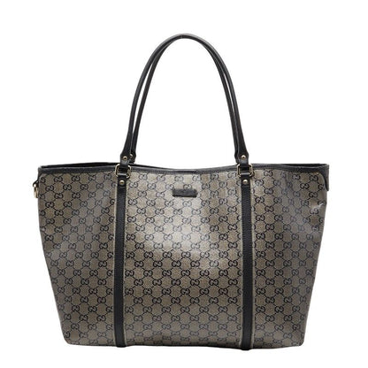 Gucci GG Crystal 197954 Gray Black PVC Leather Women's Gucci